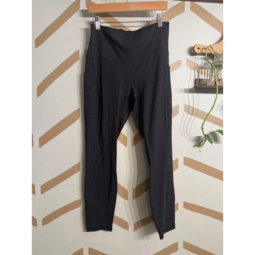 Lululemon Leggings Women 8 Black High Rise Side Pockets LW5DCES